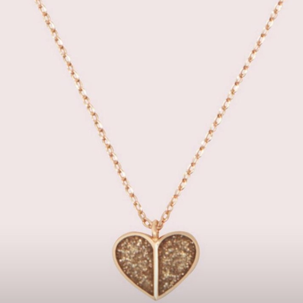 $68 Kate Spade Heritage Heart gold Glitter Heart Pendant